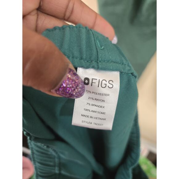 Figs Women's Technical Scrub Pants, Green, Drawstring, Many Pockets, Size Medium - Picture 10 of 11